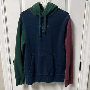 American Eagle | Green, Navy, Maroon Color Block Hoodie